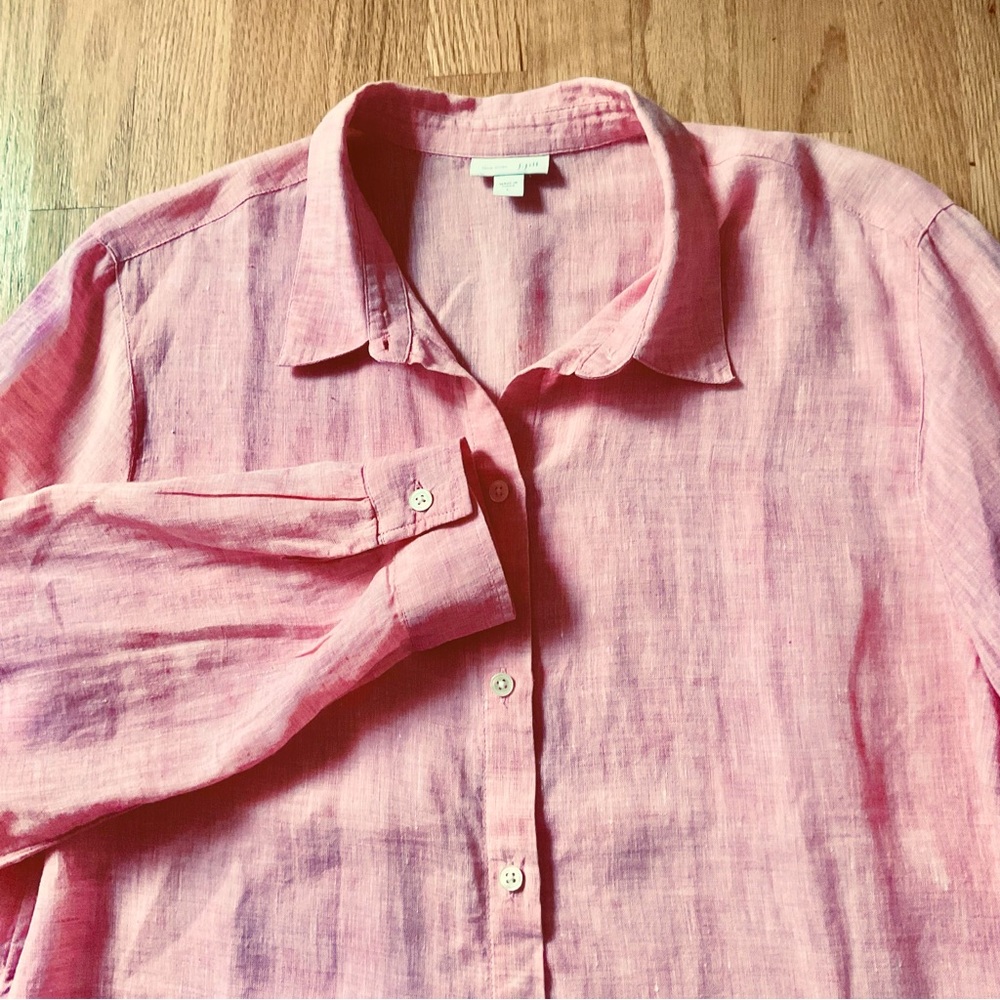 J. Jill linen combo ⭐️ combo tank and button up shirt ⭐️ pink ⭐️ size L - Picture 5 of 8